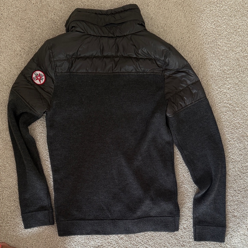 PERFECT MOMENT Gray Quilted women’s merino wool goose down Sweater - Picture 6 of 7